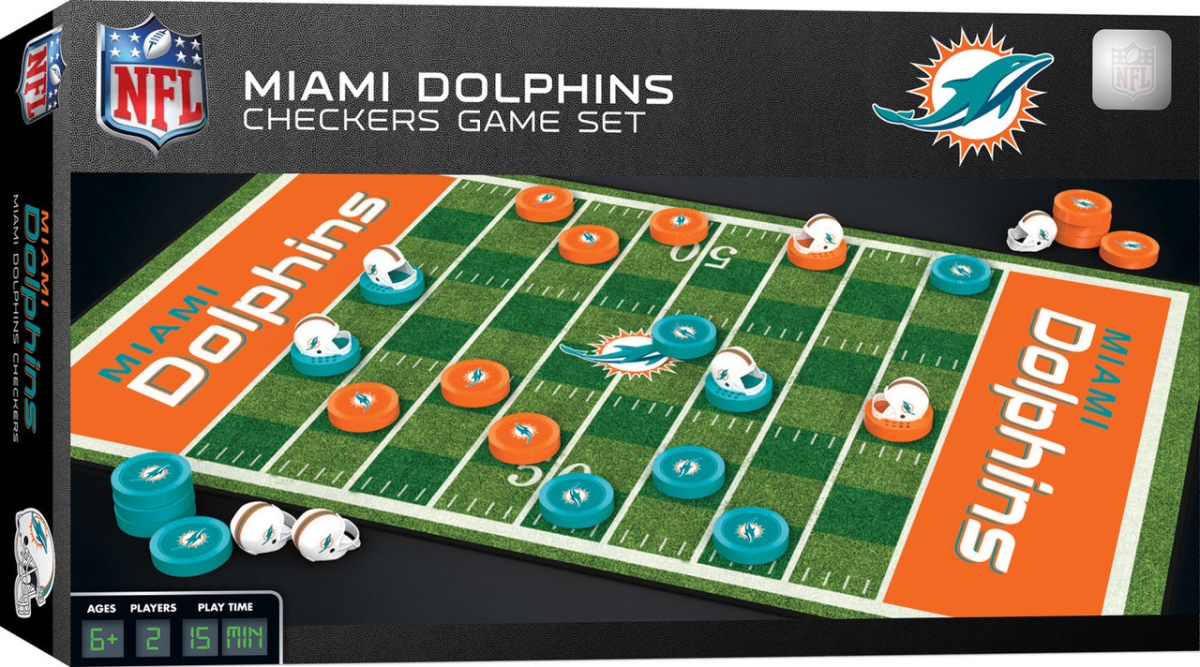 Masterpiece MID3030 NFL Miami Dolphins Checkers Board Game
