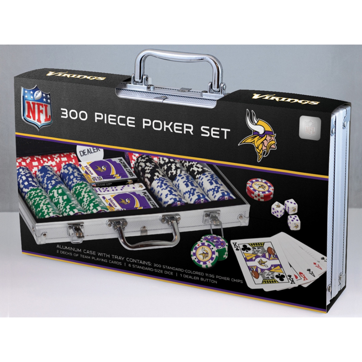 Masterpiece MIV3153 NFL Minnesota Vikings Poker Set - 300 Piece