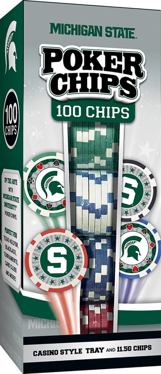 Masterpiece MST3120 NCAA Michigan State Spartans Poker Chips - 100 Piece