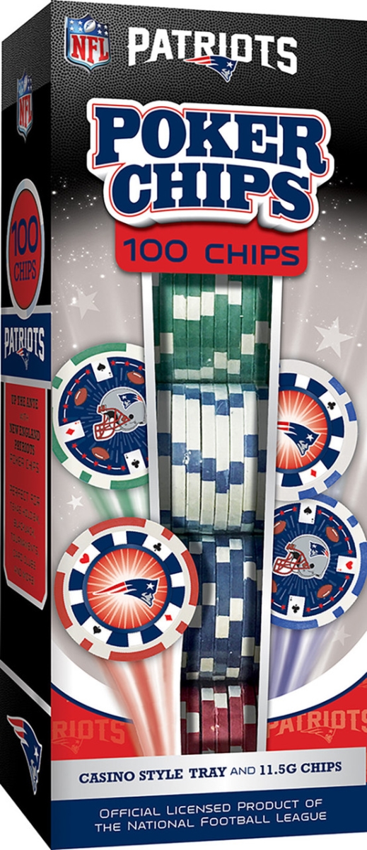Masterpiece NEP3120 NFL New England Patriots Poker Chips - 100 Piece