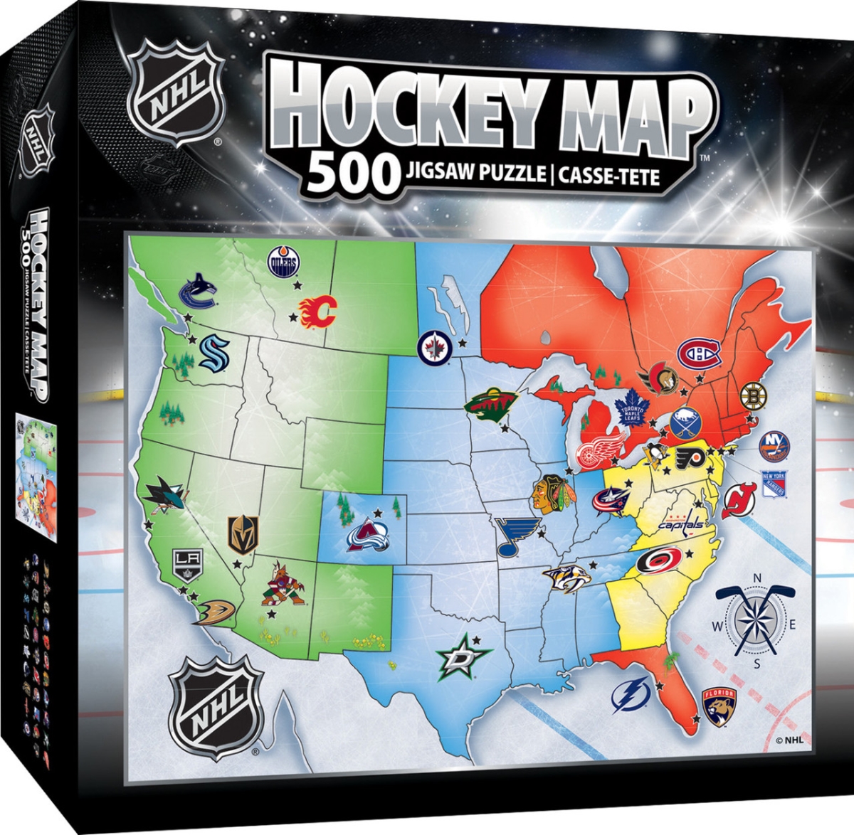 Masterpiece NHL1001.02 NHL League Map Puzzle - 500 Piece