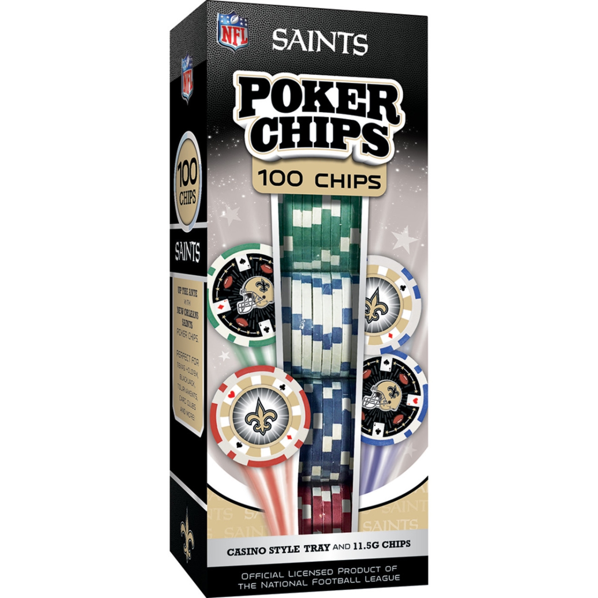 Masterpiece NOS3120 NFL New Orleans Saints Poker Chips - 100 Piece