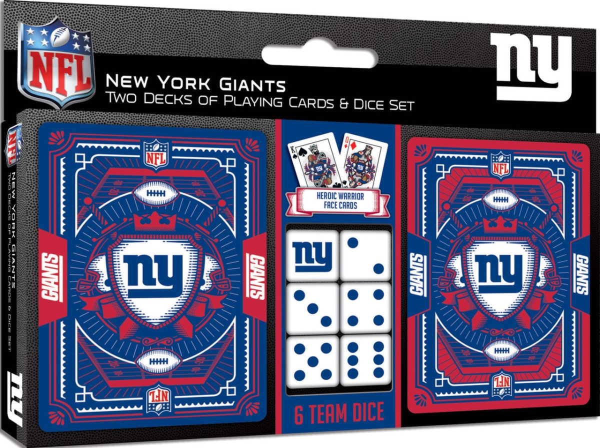 Masterpiece NYG3230 NFL New York Giants Playing Cards & Dice Set - Pack of 2
