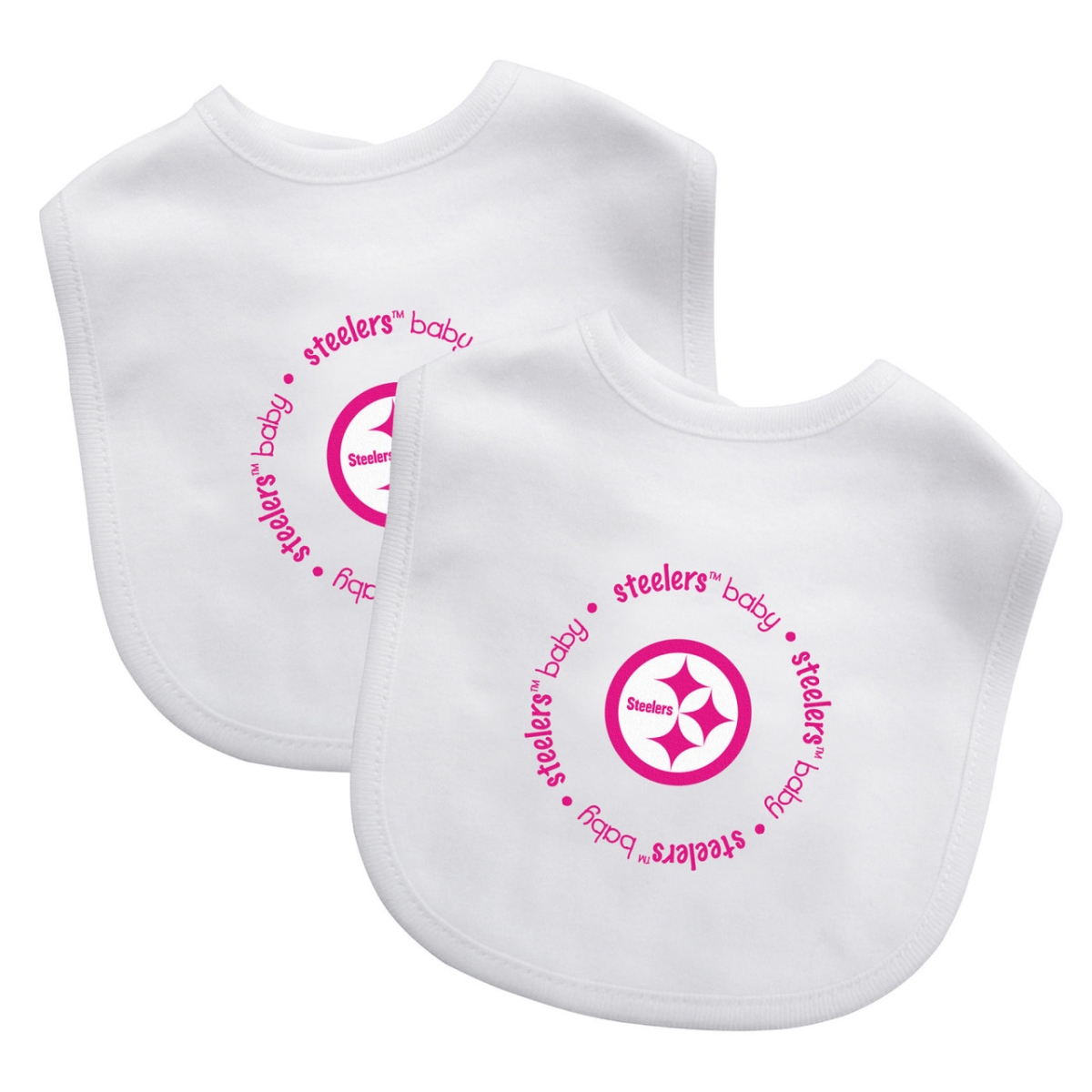 Picture of Masterpiece PIS2161 NFL Pittsburgh Steelers Baby Bibs&#44; Pink - Pack of 2