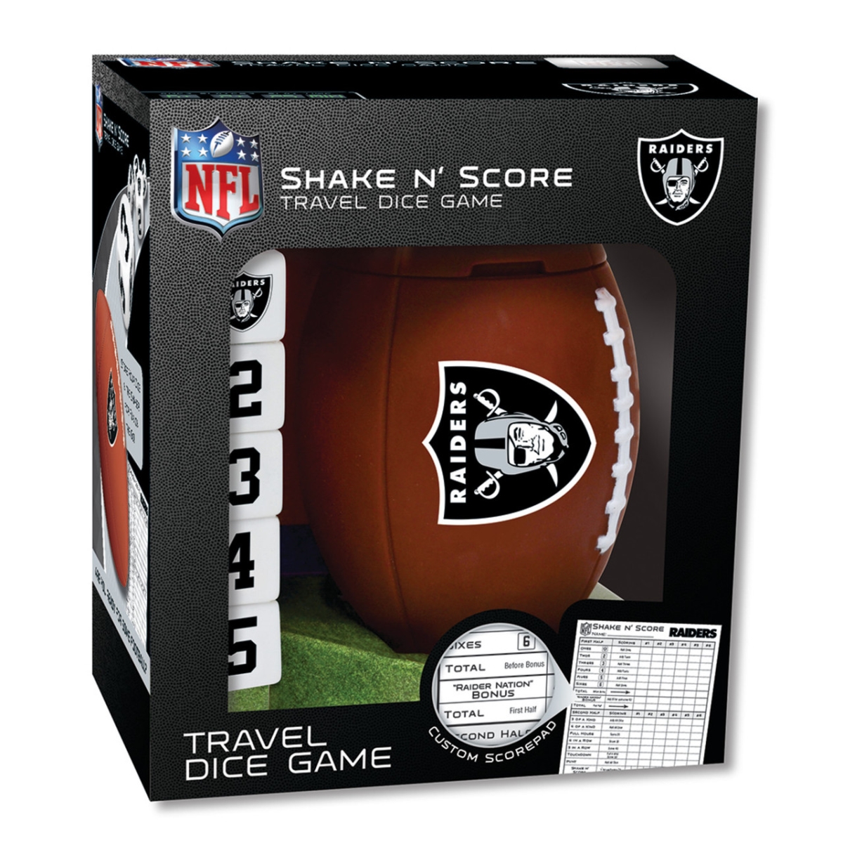 Masterpiece RAD3090 NFL Las Vegas Raiders Shake-N-Score Dice Game