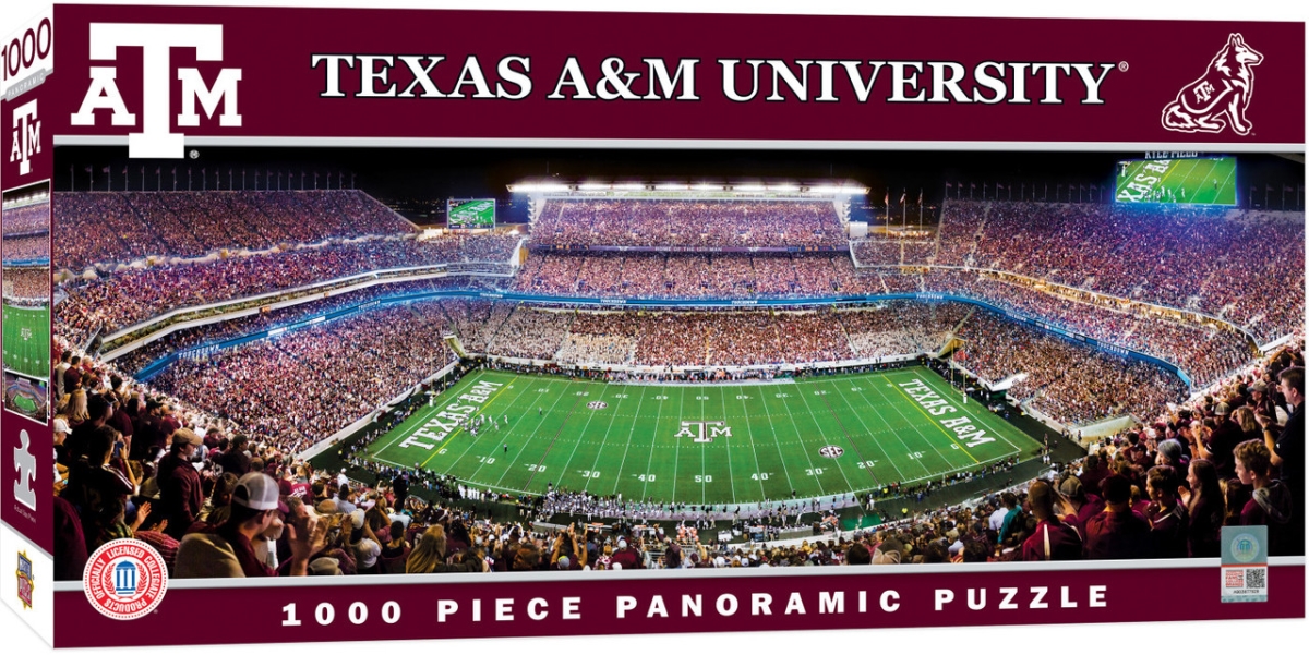 Picture of Masterpiece TAM1031 50 yard Line NCAA Texas A&M Aggies Panoramic Puzzle - 1000 Piece
