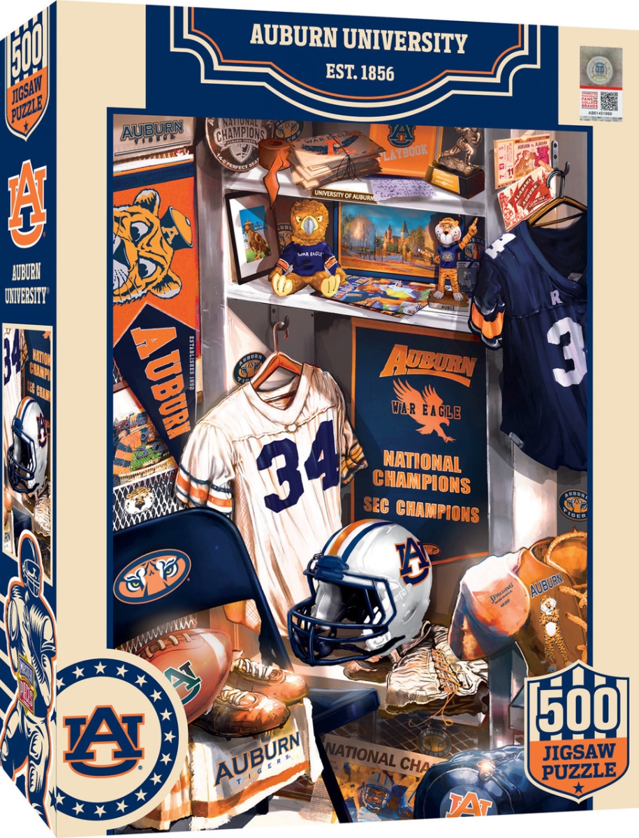 Picture of Masterpiece UAB1090 NCAA Auburn Tigers Locker Room Puzzle - 500 Piece