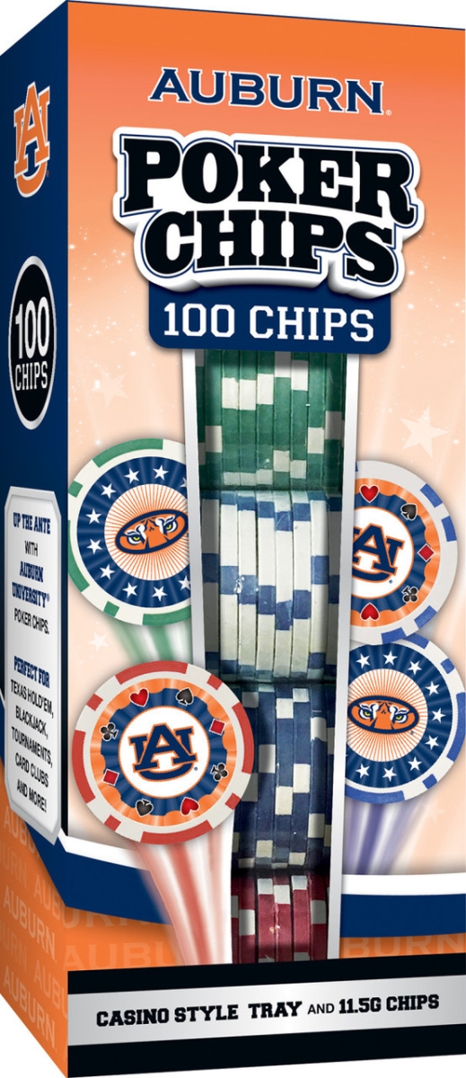 Masterpiece UAB3120 NCAA Auburn Tigers Poker Chips - 100 Piece