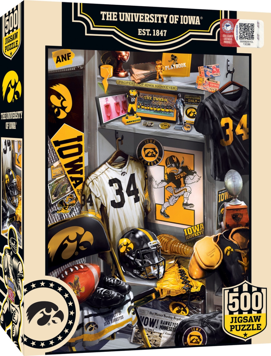 Picture of Masterpiece UIA1090 NCAA Iowa Hawkeyes Locker Room Puzzle - 500 Piece