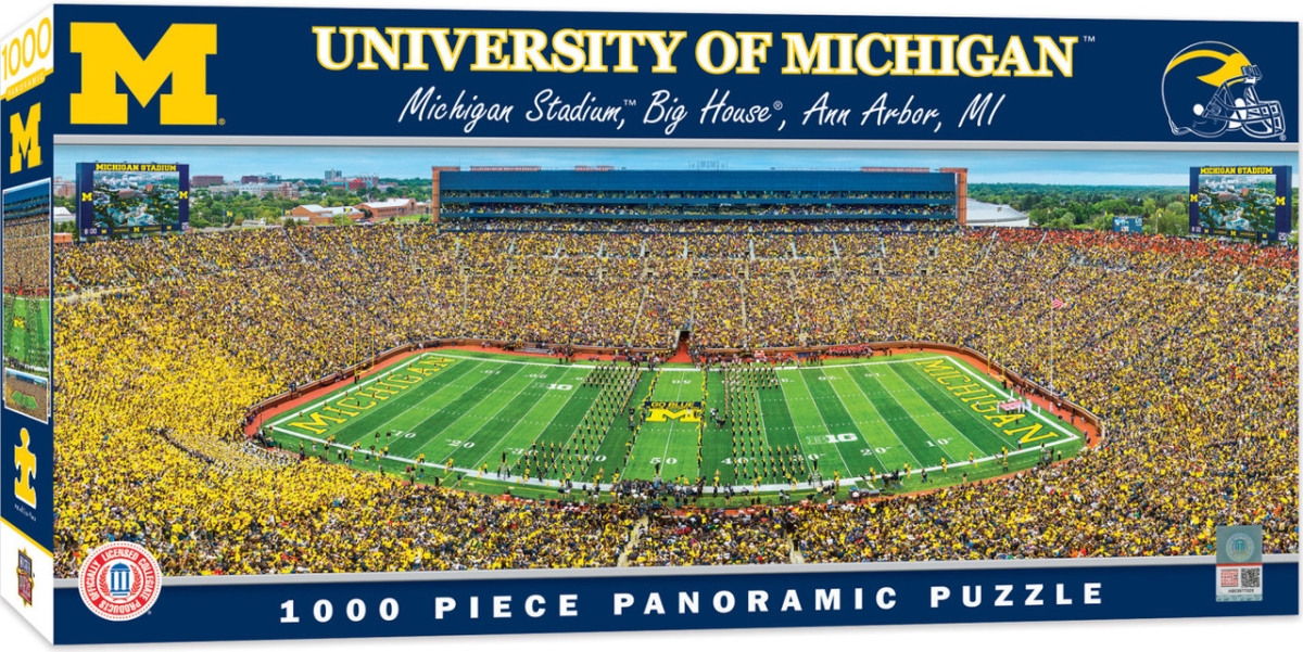Masterpiece UMI1031 50 yard Line NCAA Michigan Wolverines Panoramic Puzzle - 1000 Piece