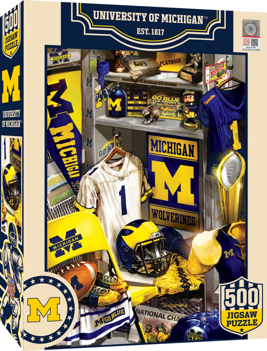 Picture of Masterpiece UMI1090 NCAA Michigan Wolverines Locker Room Puzzle - 500 Piece