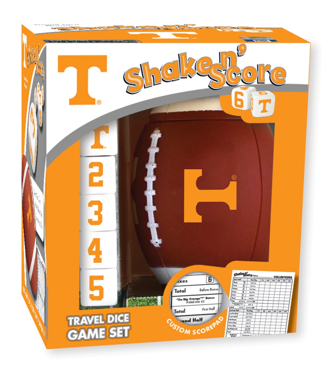 Masterpiece UTN3090 NCAA Tennessee Volunteers Shake-N-Score Dice Game