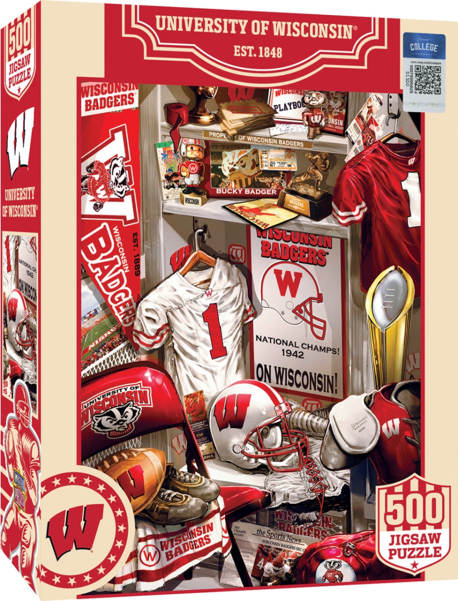 Picture of Masterpiece WIS1090 NCAA Wisconsin Badgers Locker Room Puzzle - 500 Piece