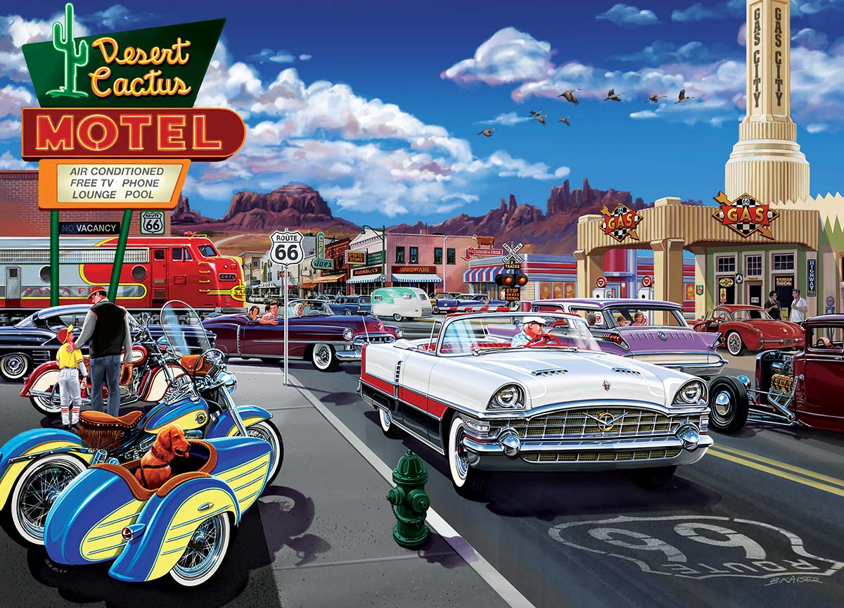 Master Pieces 71950 Cruisin Drive Through on Route 66 Puzzle - 1000 Piece
