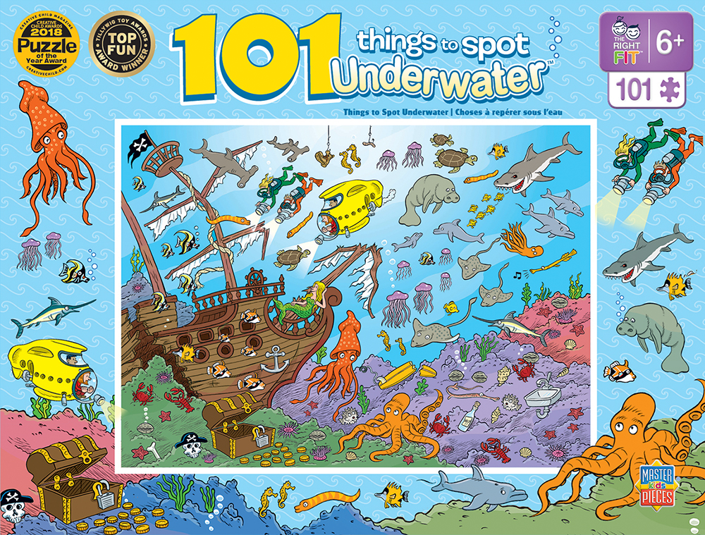 11839 14 x 19 in. 101 Things to Spot Right Fit Underwater Jigsaw Puzzle - 101 Piece