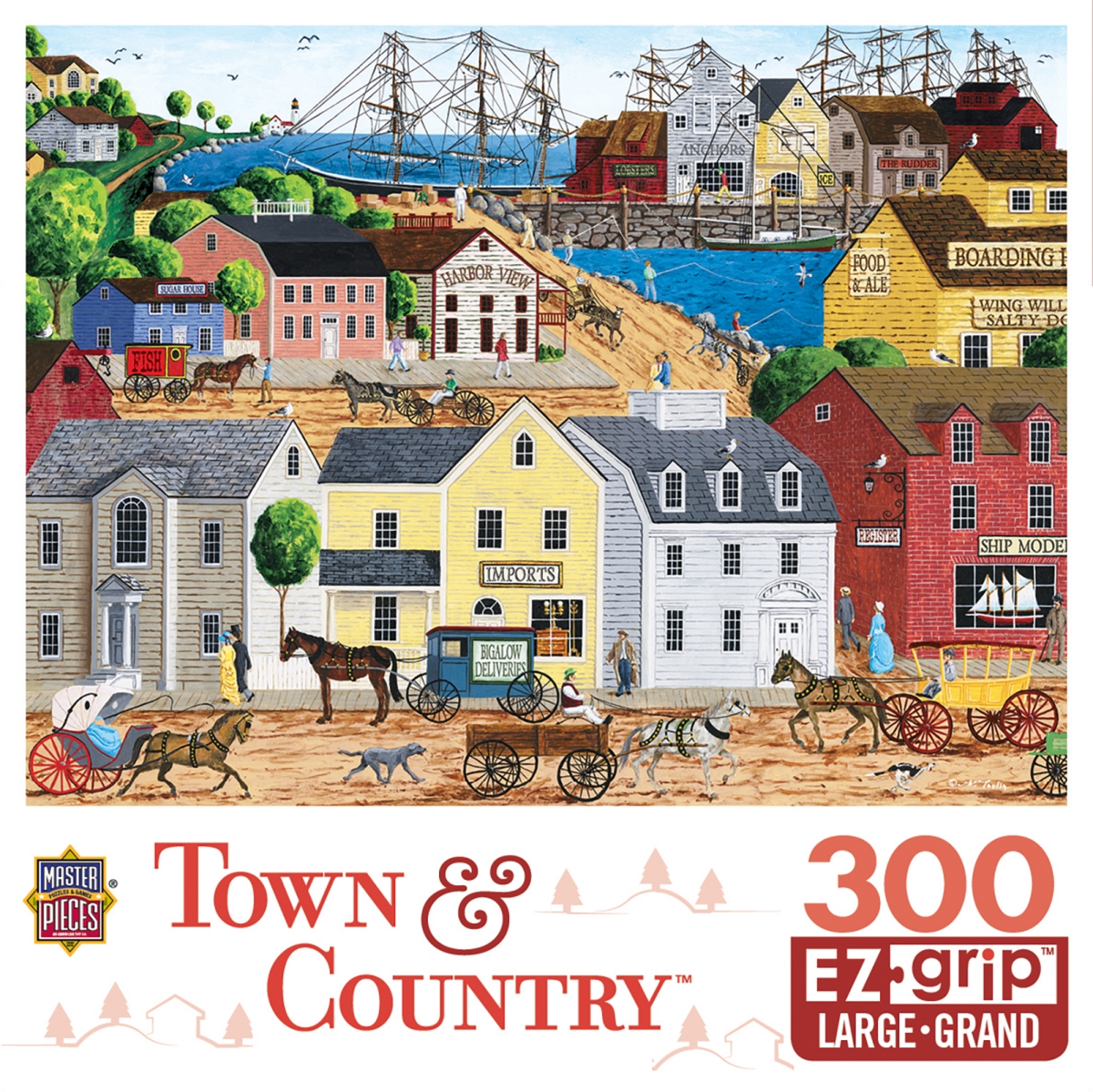 Master Pieces 31809 Town & Country Home Port Ezgrip Puzzle - 300 Piece