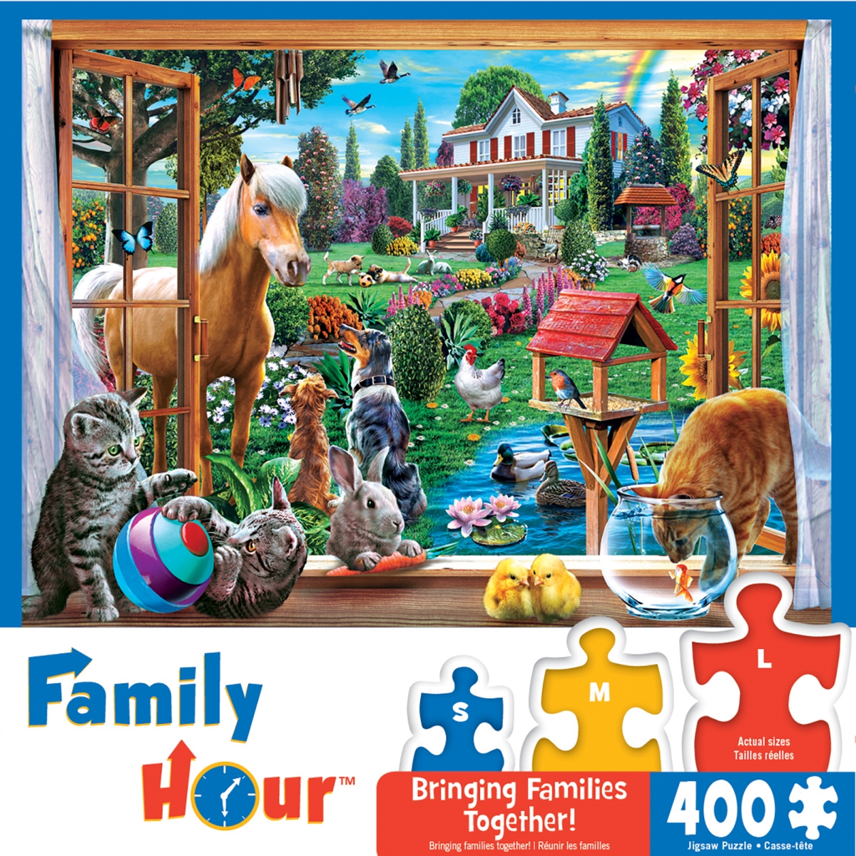 Master Pieces 31902 Family Hour Peeking Through Puzzle - 400 Piece