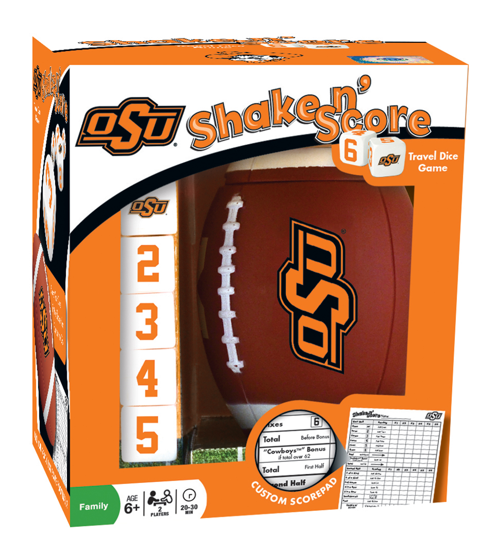 Master Pieces 41552 Oklahoma State Cowboys Shake N Score Travel Dice Game