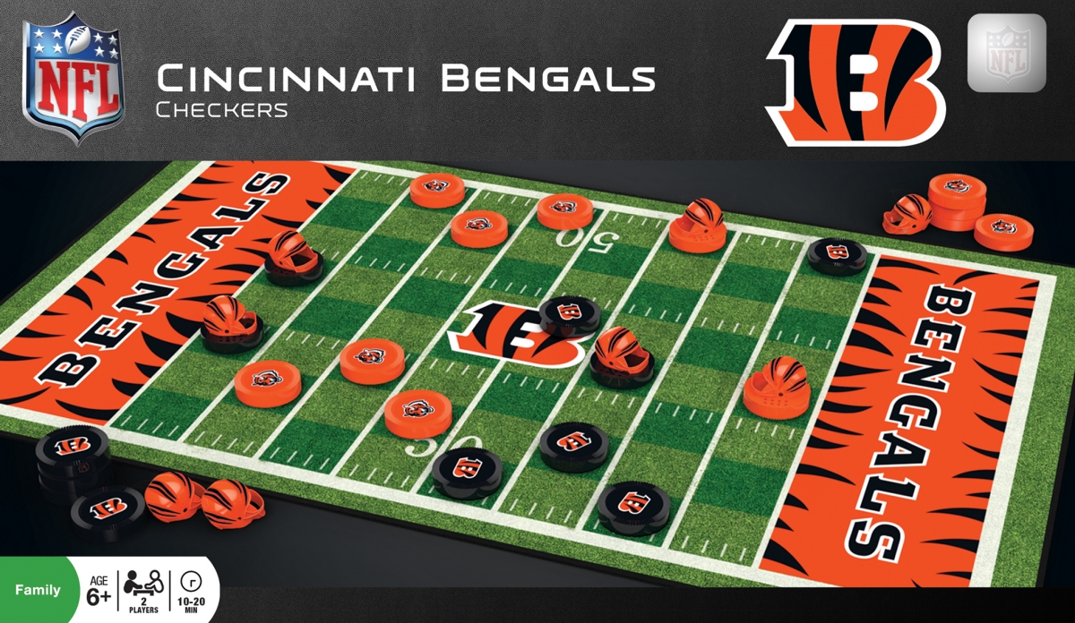 Master Pieces 41625 Cincinnati Bengals Checkers Board Game