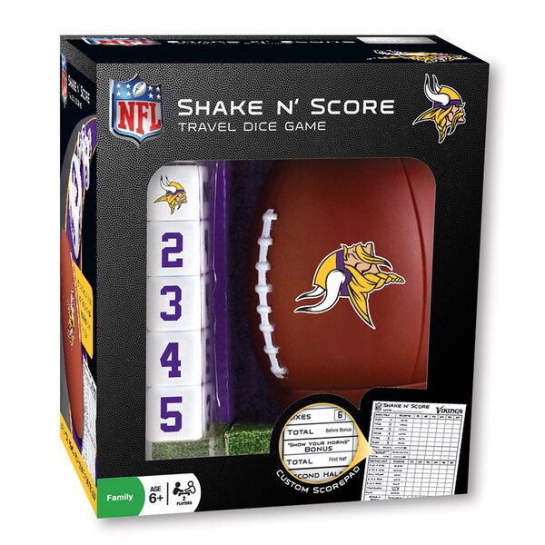 Master Pieces 41669 Minnesota Vikings Shake N Score Travel Dice Game