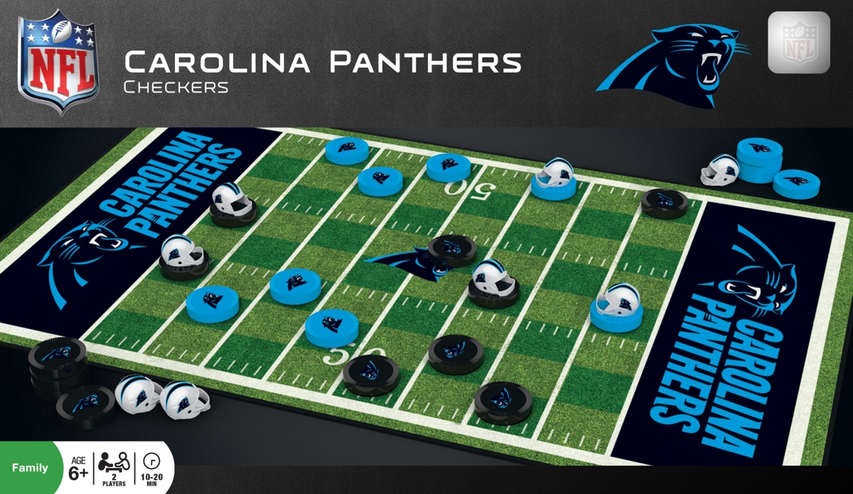 Master Pieces 41791 Carolina Panthers Checkers Board Game