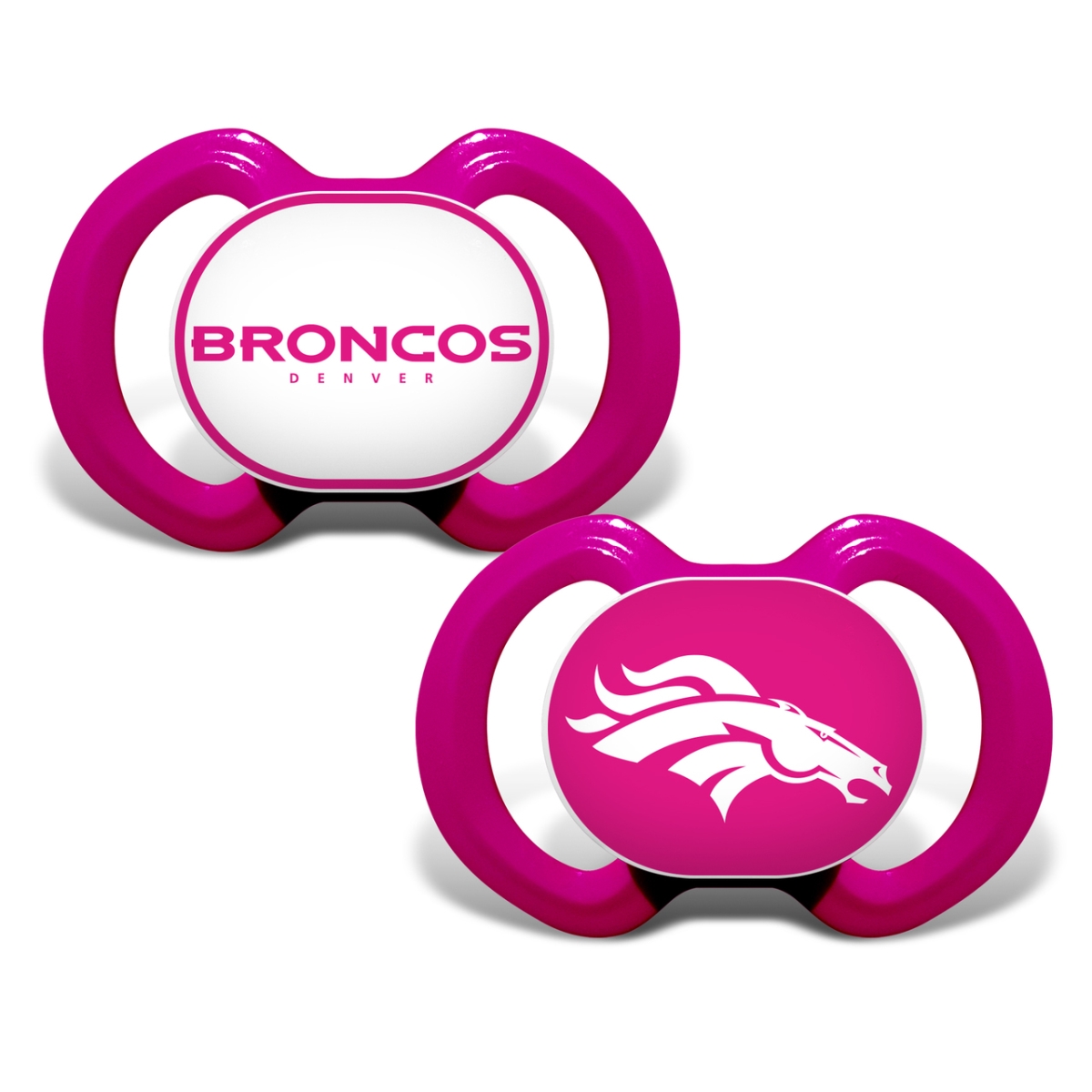 DEB213 NFL Denver Broncos Pacifier, Pink - Pack of 2