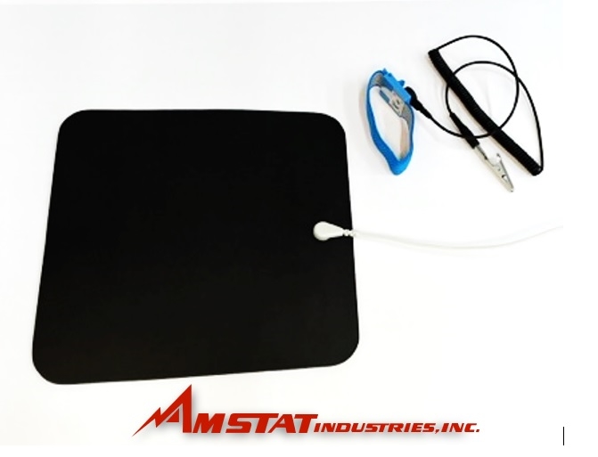 Picture of Amstat AM1510301 Amstat AM1510301 - Anti-Static Grounded Mouse Pad with Wrist Strap and Grounding Cord