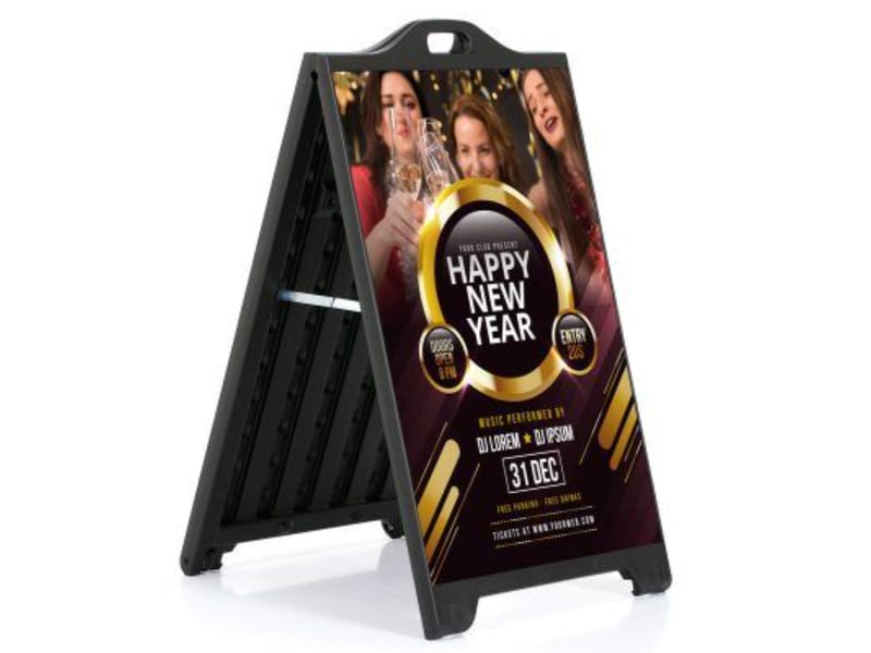 UPSP320024x2000 24 x 36 in. Double Sided A Board Sidewalk Sign for Posters - Black