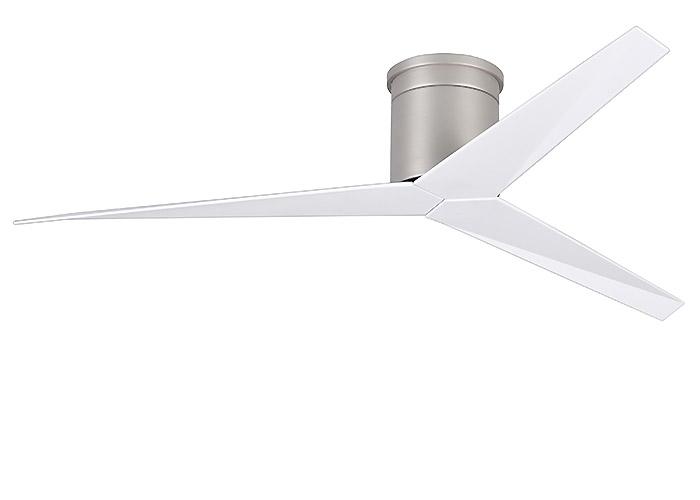 Picture of Atlas EKH-BN-BW Three Bladed Rodless Paddle Flushmount Fan in Brushed Nickel with Barn Wood Tone Blades