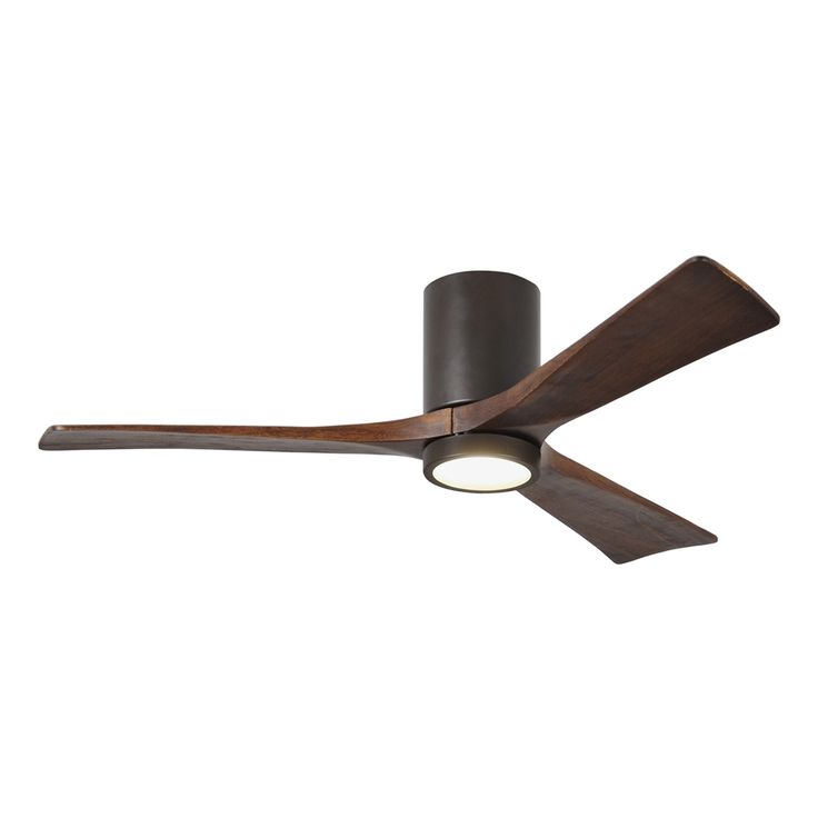 Picture of Atlas IR3HLK-BK-BW-52 60 in. Three Bladed Flush Mount Paddle Fan with LED Light Kit in Matte Black