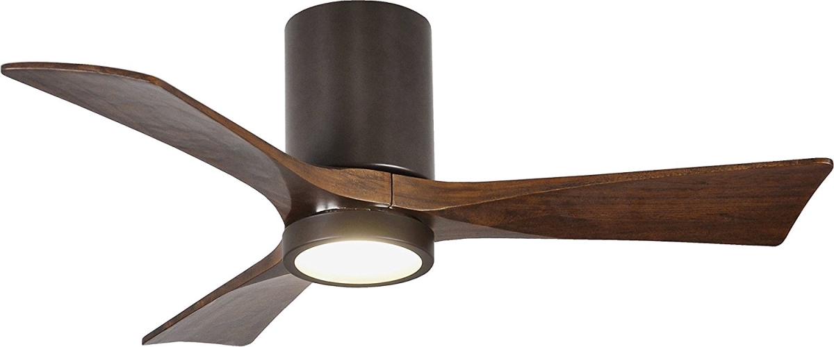 Picture of Atlas IR3HLK-TB-BW-42 60 in. Three Bladed Flush Mount Paddle Fan with LED Light Kit in Textured Bronze