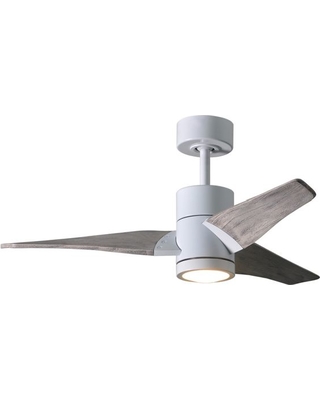 Picture of Atlas SJ-WH-BW-42 42 in. Super Janet Three Bladed Paddle Fan with LED Light Kit in Gloss White