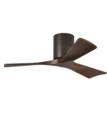 Picture of Atlas IR3H-TB-BK-42 42 in. Irene-3H Flush Mounted Ceiling Fan in Textured Bronze & Matte Black Blades