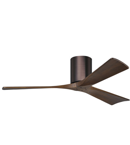 Picture of Atlas IR3H-BB-WA-52 52 in. Irene-3H Flush Mounted Ceiling Fan in Brushed Bronze With Walnut Blades