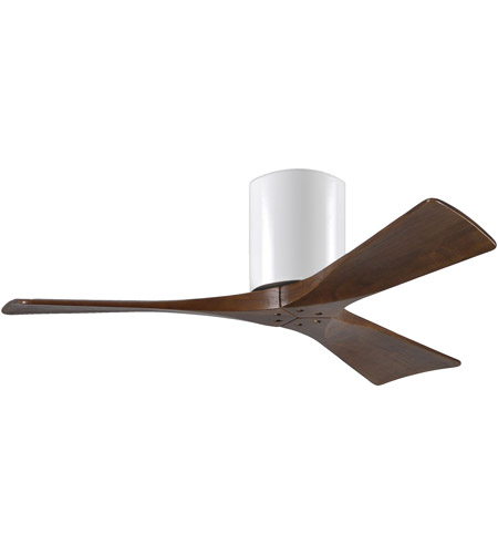 Atlas IR3H-WN-MWH-42 42 in. Irene-3H Ceiling Mount Three Bladed Paddle Fan in Walnut With Matte White Blades -  Matthews Fan Company