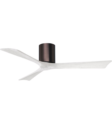 Picture of Atlas IR3H-BB-MWH-52 52 in. Irene-3H Flush Mounted Ceiling Fan in Brushed Bronze With Matte White Blades