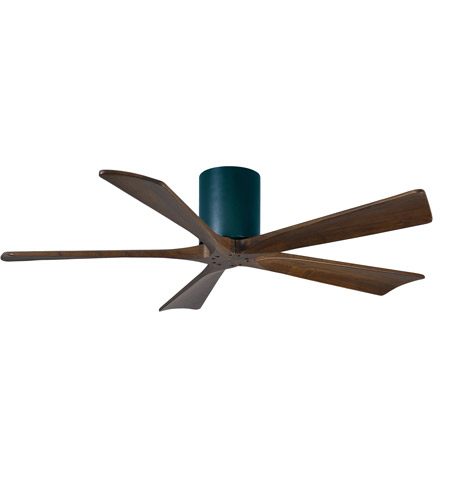 Atlas IR5H-WN-MWH-52 52 in. Irene-5H Flush Mounted Ceiling Fan in Walnut Tone Motor Cover & Matte White Blades -  Matthews Fan Company