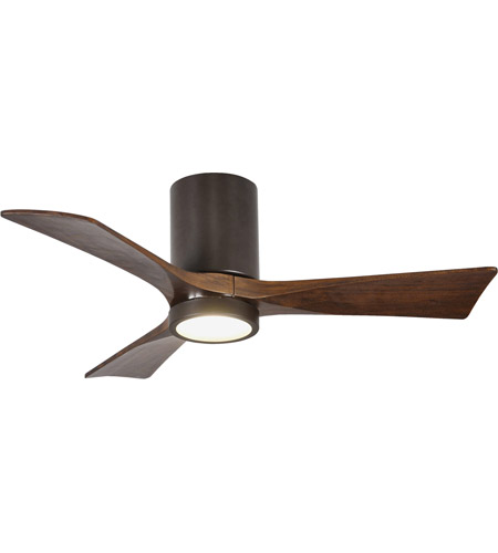 Picture of Atlas IR3HLK-TB-BK-42 42 in. Irene-3HLKFlush Mounted Ceiling Fan in Textured Bronze & Matte Black Blades With Integrated LED Light Kit
