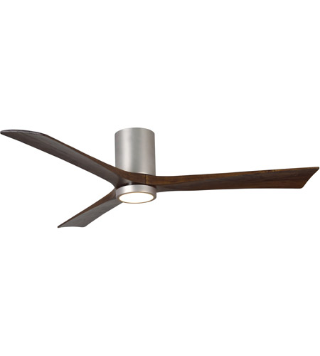Picture of Atlas IR3HLK-BN-MWH-60 60 in. Irene-3HLK Flush Mounted Ceiling Fan in Brushed Nickel & Matte White Blades With Integrated LED Light Kit