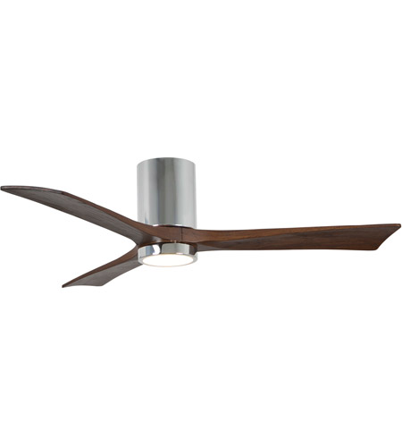 Picture of Atlas IR3HLK-CR-MWH-52 52 in. Irene-3HLK Flush Mounted Ceiling Fan in Polished Chrome & Matte White Blades With Integrated LED Light Kit