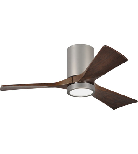 Picture of Atlas IR3HLK-BN-MWH-52 52 in. Irene-3HLK Flush Mounted Ceiling Fan in Brushed Nickel & Matte White Blades With Integrated LED Light Kit