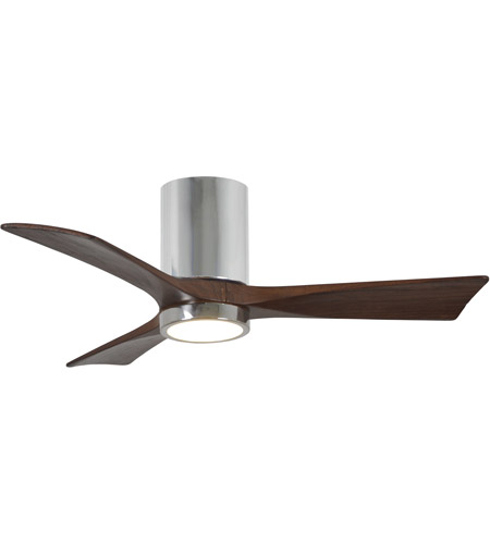 Picture of Atlas IR3HLK-CR-MWH-42 42 in. Irene-3HLK Flush Mounted Ceiling Fan in Polished Chrome & Matte White Blades With Integrated LED Light Kit