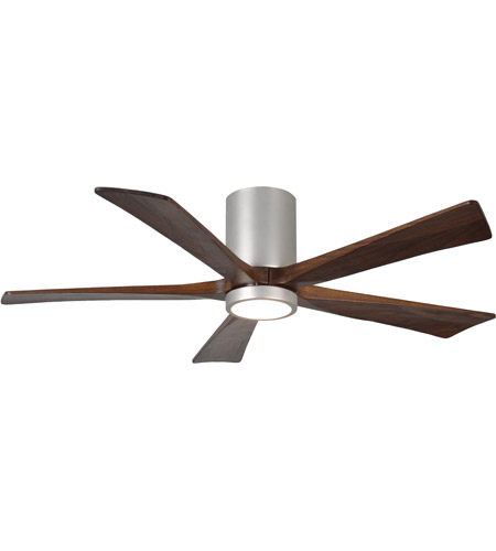 Picture of Atlas IR5HLK-BRBR-WA-52 52 in. Irene-5HLK Flush Mounted Ceiling Fan in Brushed Brass & Walnut Blades With Integrated LED Light Kit