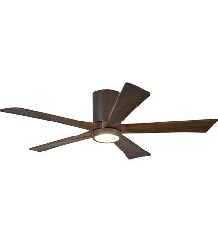 IR5HLK-TB-BK-52 52 in. Irene-5HLK Flush Mounted Ceiling Fan in Textured Bronze & Matte Black Blades With Integrated LED Light Kit -  Matthews Fan Company