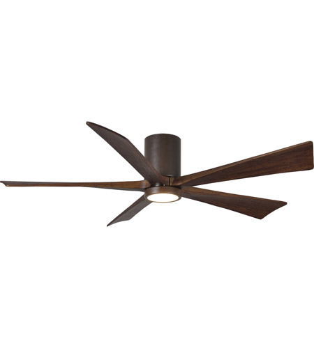 IR5HLK-TB-MWH-60 60 in. Irene-5HLK Flush Mounted Ceiling Fan in Textured Bronze & Matte White Blades With Integrated LED Light Kit -  Matthews Fan Company