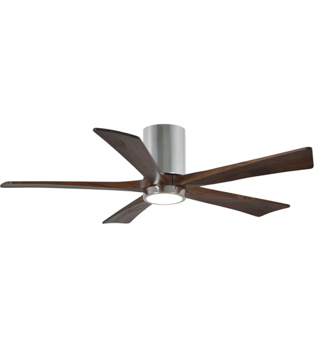 IR5HLK-CR-MWH-52 52 in. Irene-5HLK Flush Mounted Ceiling Fan in Polished Chrome & Matte White Blades With Integrated LED Light Kit -  Matthews Fan Company