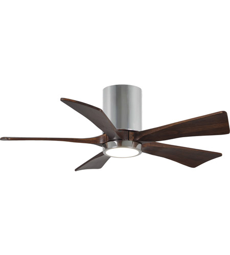 Picture of Atlas IR5HLK-CR-MWH-42 42 in. Irene-5HLK Flush Mounted Ceiling Fan in Polished Chrome & Matte White Blades With Integrated LED Light Kit