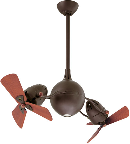 Picture of Atlas AQ-TB-WDBK Acqua Ceiling Fan&#44; Textured Bronze - Wood Blades In Matte Black Finish