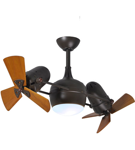 Picture of Atlas DGLK-TB-WDBK Dagny Ceiling Fan with Light Kit&#44; Textured Bronze - Matte Black Wood Blades