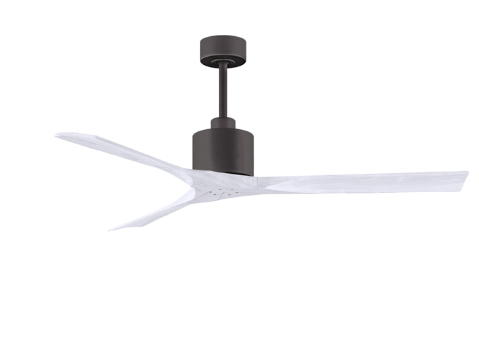 NK-TB-MWH-60 60 in. Nan Ceiling Fan in Textured Bronze & Matte White Blades -  Matthews Fan Company